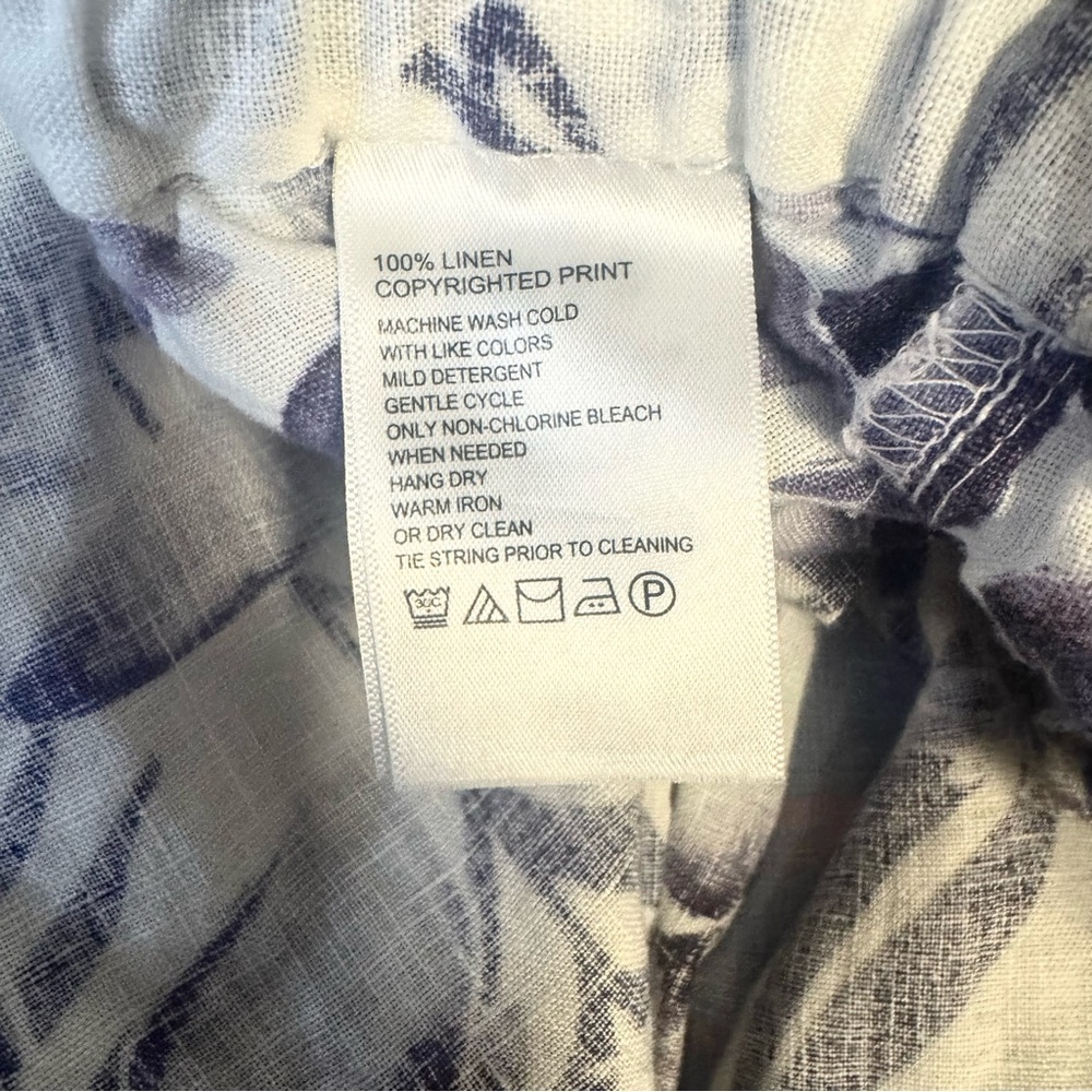 Tommy Bahama Women’s 100% Linen Wide Leg High Waisted Floral Print Pants Size L - Picture 8 of 8